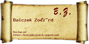 Balczek Zoárd névjegykártya